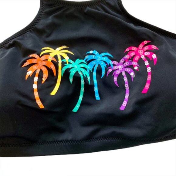 COCO NWT Bra Sized Palm Tree Colored Bikini TOP – M/L D Cup - Picture 2 of 5